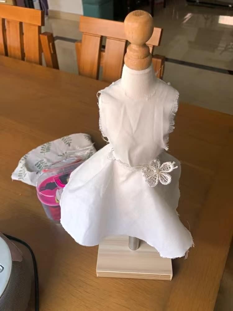 Schneiderpuppe Schneiderpuppe Mode Mini Schaufensterpuppe Kleid Form – Abnehmbarer und verstellbarer Massivholzsockel – weiblicher Halbmaßstab Drapierständer
