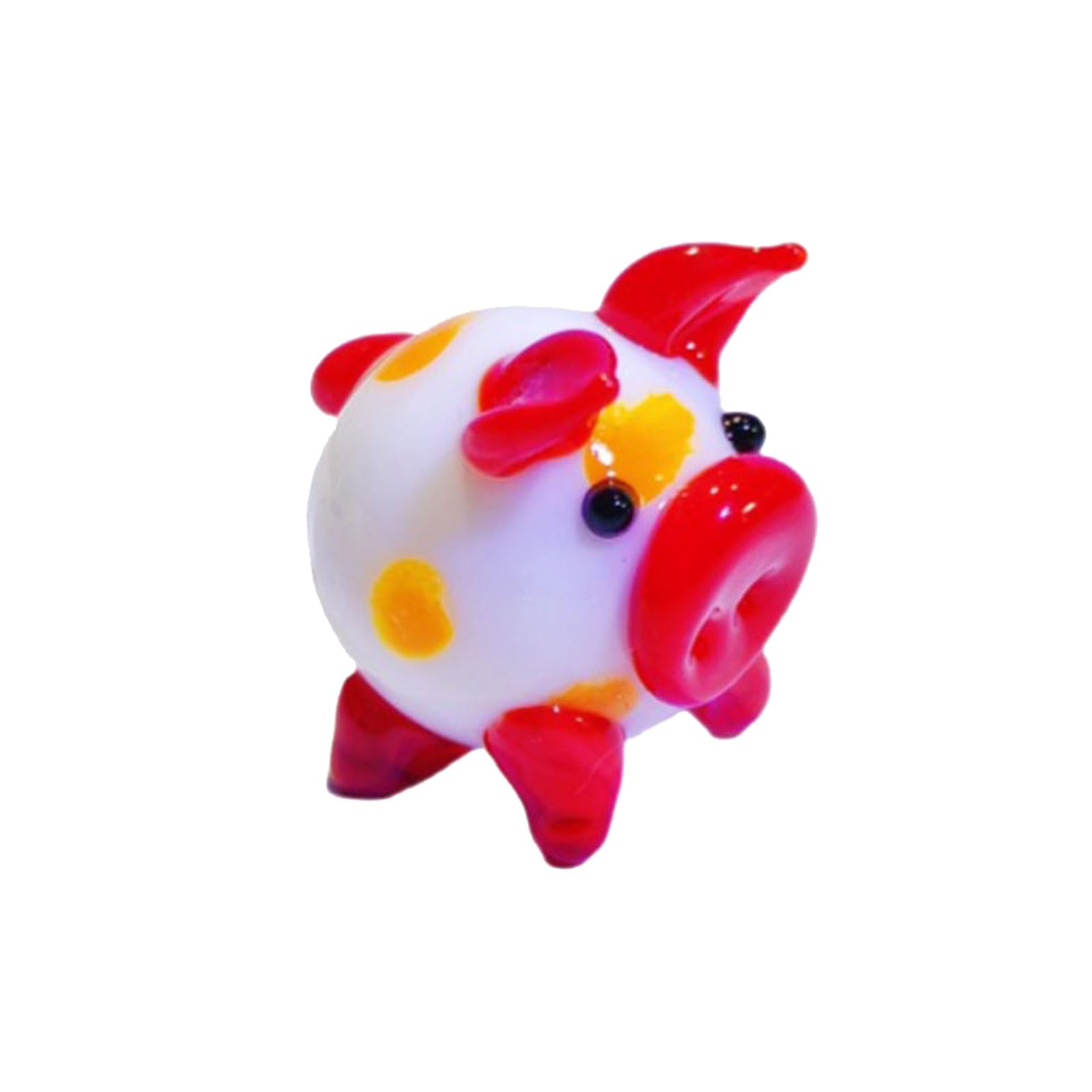 Uitndvyte Red Colorful Glass Piggy Miniature Figurine Crystal Animal Ornament For Artistics Home Decoration Giving Miniature Piggy Figurine