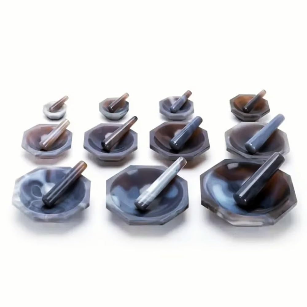 Mortier et pilon en agate naturelle for broyage en laboratoire 110 mm 120 mm 150 mm 160 mm 200 mm(80MM)