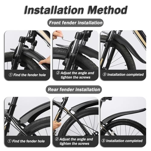 VODHXA Fahrrad Schutzblech Set für Cube Reaction Hybrid 2021, Einstellbar Vorne Hinten Mudguard Schutz für 24-29 Zoll MTB Rennrad, Spritzwasser Schmutz, Schnelle Demontage,A