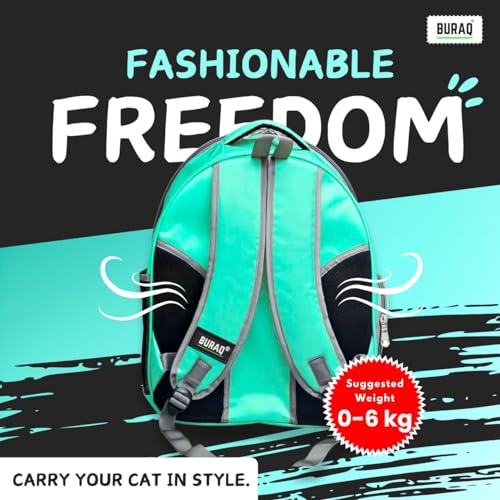 Image of Risan Buraq Pets Pet Backpack Transparent Cat & Small Dog Puppy Kitty Shihtzu Carriers for Breathable Airline Travel Approved Air Ventilation Backpack Size 17 x 13 x 11 inch Yellow (Seagreen)