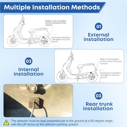 Detector de punto ciego para motocicleta IP67 con escaneo gran angular de 50 M 6
