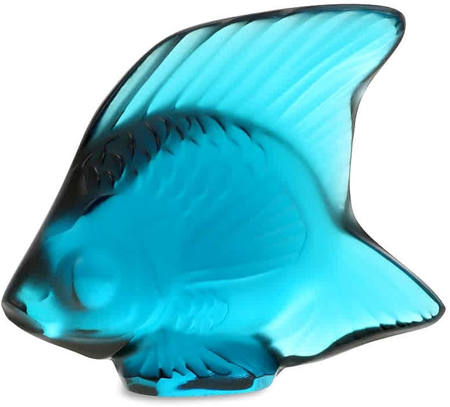 Amazon.com: Lalique Crystal Pale Turquoise Fish Sculpture : Home