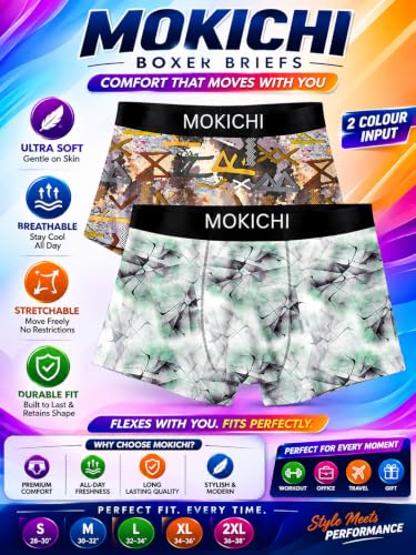 Image of Men's Printed Trunks, Pack of 2 | Abstract Geometric Design | Stretchable Elastic Waistband | Comfortable Regular Fit Underwear