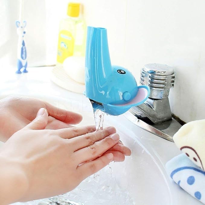 GETZET Water Tap Holder Faucet Extender, Elephant Water Extension Sink Tap Holder Faucet, Water Saving Sink Bathroom Accessory For Kitchen, Bathroom, Wash Basin - Plastic. (Multicolor) 4