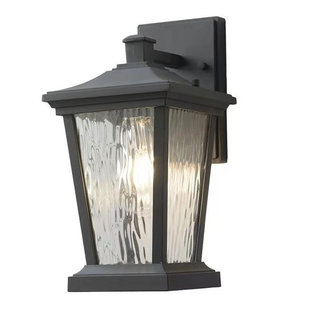 SMCCYYSD E27 Waterproof Retro Wall Lamp, Outdoor Glass Mount Light Fixture, European Style Sconces for Balconies, Aisles, Villas, Aluminum Lantern Exterior Landscape Illumination