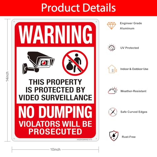 Panneau No Dumping pour stopper les dépôts sauvages sous vidéosurveillance
