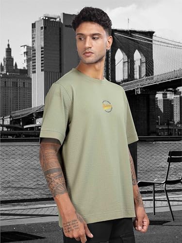 Image of STELLERS Men's Oversized Printed Half Sleeve T-Shirt | Feather Touch Feel | Odour Resistant | Anti-Static | Wrinkle Free | Quick Dry | Stretchable | Lightweight
