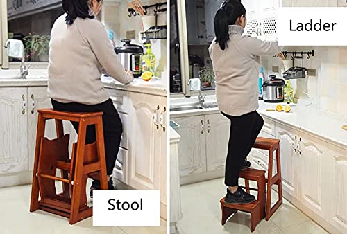 FALIYORS Wood Folding Step Ladder Chair 3 Step Stool Kids Step Stool Modern Toddler Child Step Stool Bathroom Kitchen Wood Step Stool Bed Step Stools for High Beds
