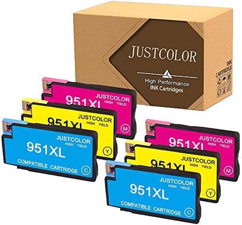 JUSTCOLOR Compatible Ink Cartridge Replacement for HP 950 950XL Work for HP Officejet Pro 8100 8600 8610 8620 8630 8640 8660 8615 8625 251dw 276dw (2 Cyan 2 Magenta 2 Yellow)