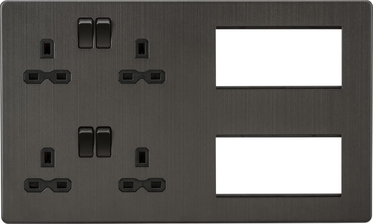 Knightsbridge Screwless Combination Plate - Smoked Bronze
