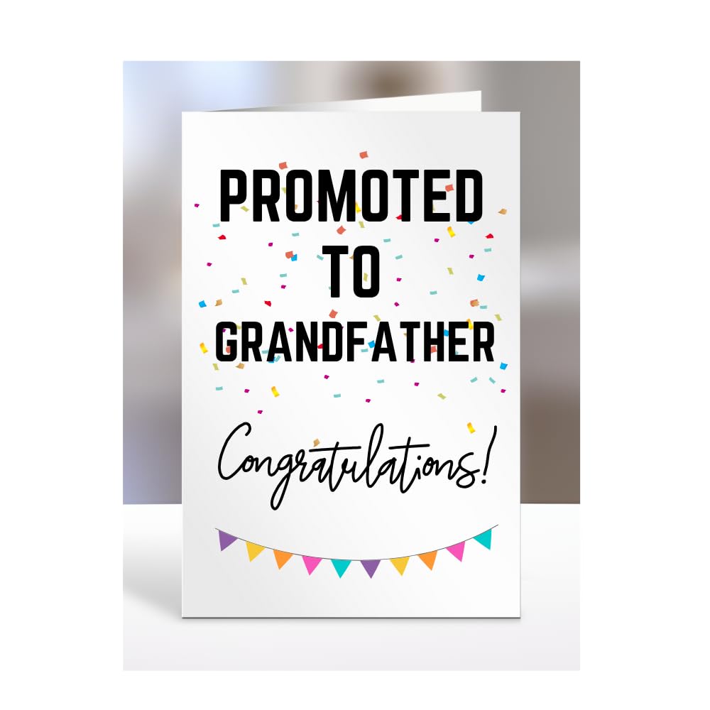 Promoted to Grandfather card, gifts for men, women, him, her, female, male, presents for Christmas, new, congratulations, A5-171_107