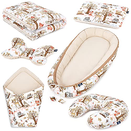 Peti Bebe Baby 6 en 1 nid de bébé + literie + Oreiller de lit + Oreiller de Voyage Anti-tremblements + Couverture d'emmaillotage + Oreiller d'alimentation