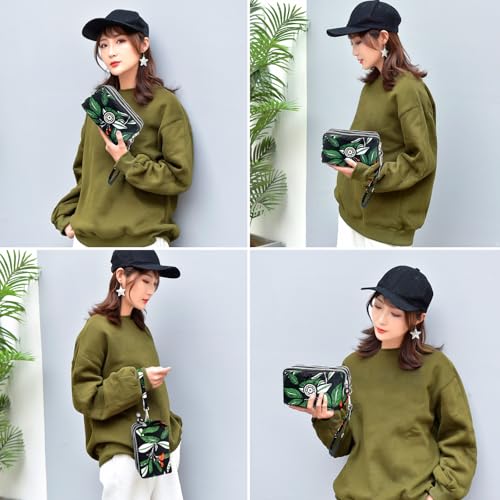 Image of BIAOTIE Large Capacity Wristlet Wallet - Women Printed Nylon Waterproof Handbag Clutch Purse