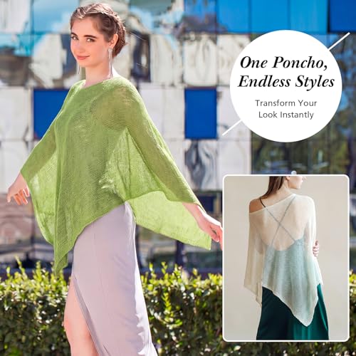 Image of Women Sheer Poncho Shrug Summer Sheer Blouse Top Lightweight Poncho Bolero for Evening Dress