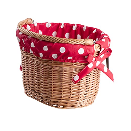 Cestino Retrò In Vimini Per Bicicletta - Trasportino Per Animali Con Coperchio - Foto 8