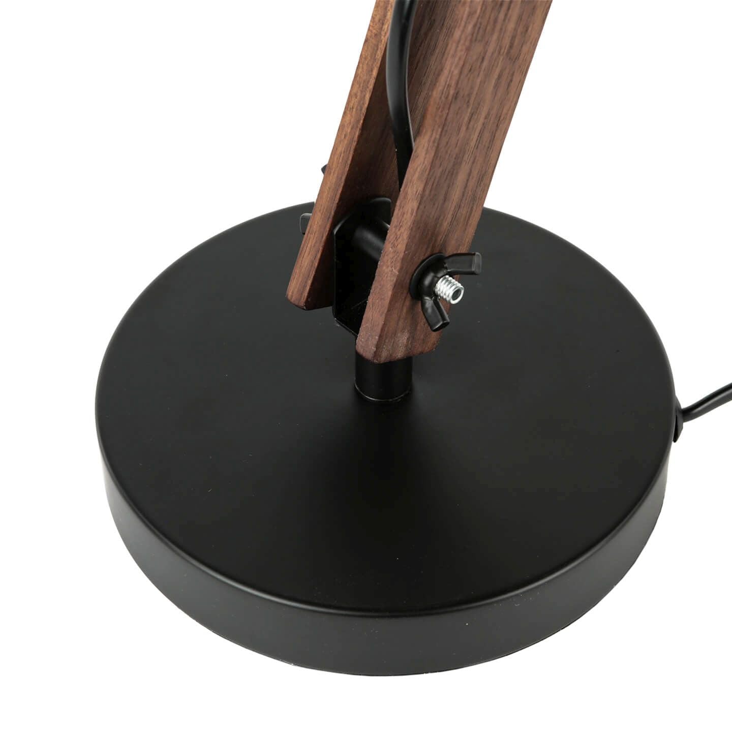 Licht-Erlebnisse Schreibtischleuchte Metall Holz in Schwarz Natur Wohnzimmer Büro H:52 cm E14 Retro gemütlich verstellbare Tischlampe Innen NOAH