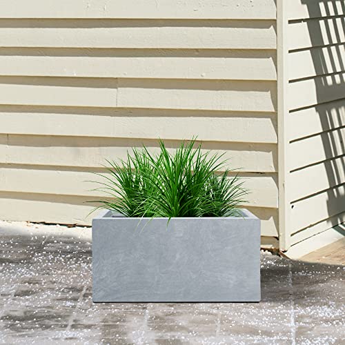 Kante Rf0104B-C60611 Lightweight Concrete Modern Long Low Outdoor, Large Planter, Slate Gray #TOP3