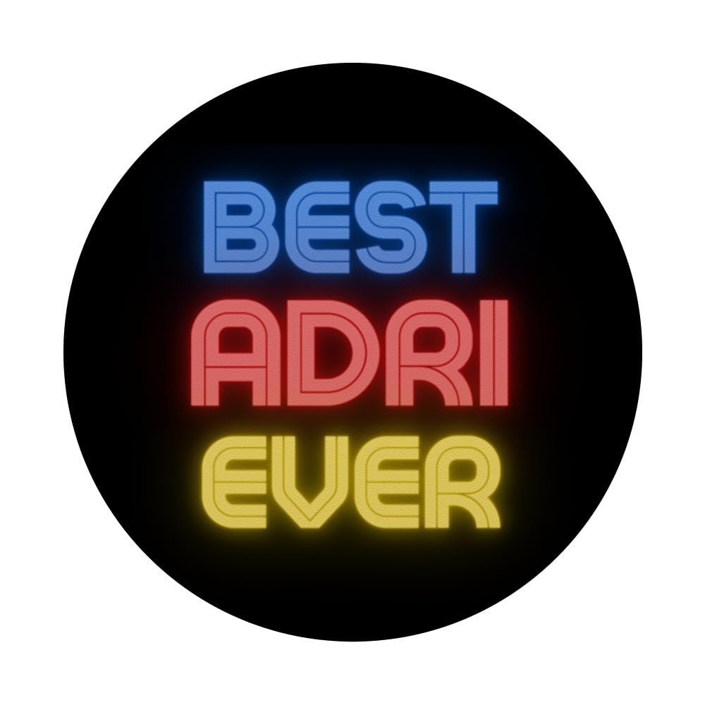 Best Adri Ever - Funny Adri Name Adri PopSockets Swappable PopGrip, Black - Image 3