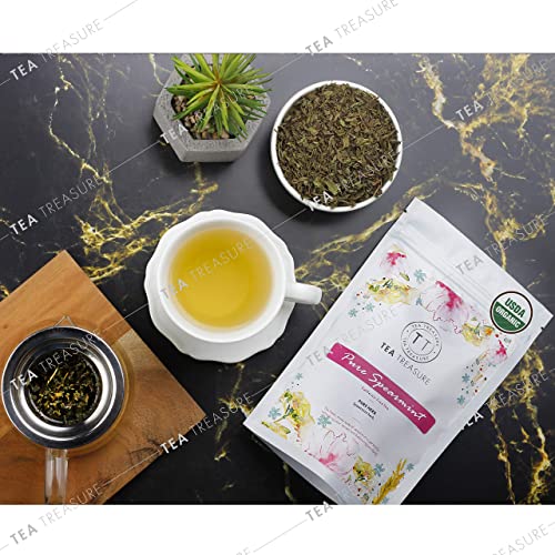 Image of Tea Treasure Spearmint Herbal Tea 50 Gm & Tea Treasure English Breakfast Black Tea 18 Pyramid Tea Bags