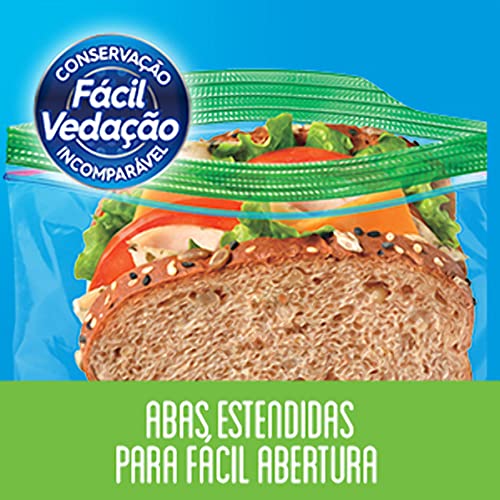 Ziploc Saco Hermético Organizador de Geladeira, para Alimentos, Tamanho Pequeno 16,5 cm x 14,9 cm, c