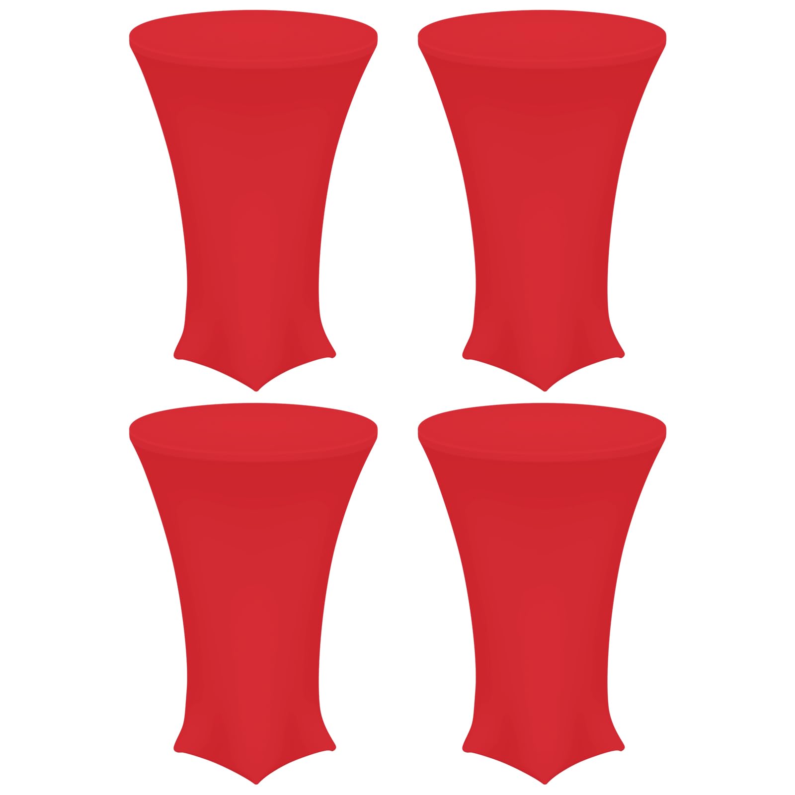 4er Set Spandex Cocktail-Tischdecken Rund 80x110 Cm – Dehnbar, Weiß, Für Hochzeit, Bar & Party