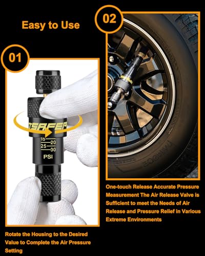 Image of ATsafepro Tire Deflator, 10-30PSI Adjustable Auto-Stop Tire Deflators Offroad Accessories, Air Down Tire Deflators Kit Tool for Rapid Deflator Off Road 4x4 Various Vehicles (Pack of 10)