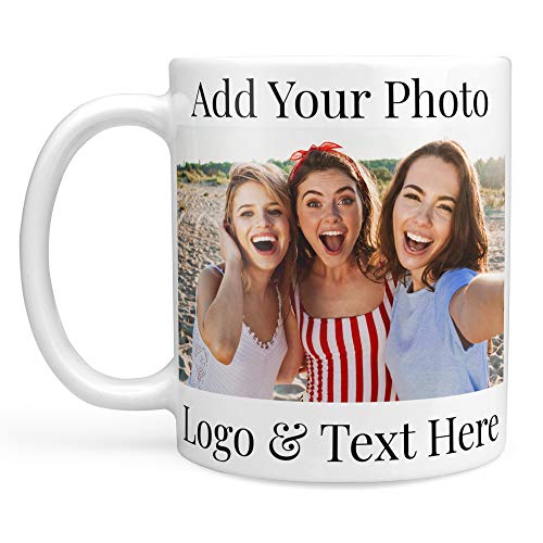 Custom Photo Mug - 11 oz - Personalized Coffee Mug with Pictures Photo Text Logo or Picture