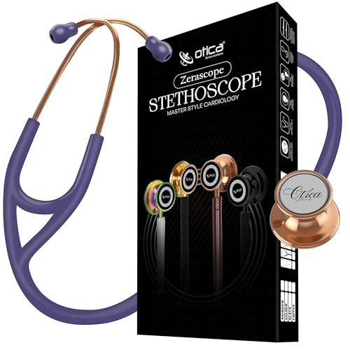 Image of OTICA Copper Finish Master-Style Cardiology Stethoscope - Premium Acoustic Performance, Durable Design, Ideal for Doctors, Nurses, EMTs, Medical Students (Purple)