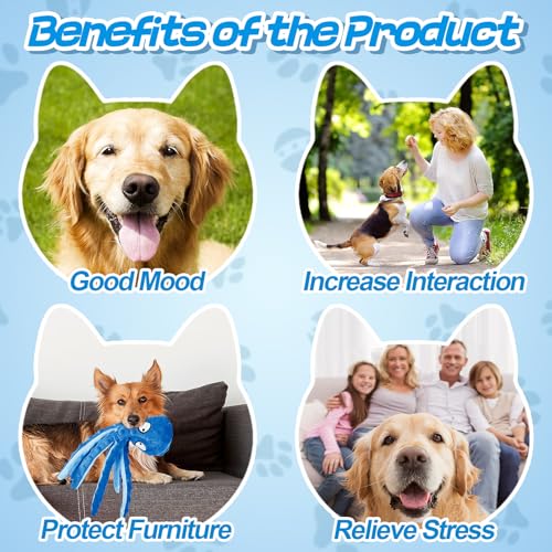 Alphatool Squeaky Dog Toys - Soft Plush Chew Crinkle Puppy Toys to Keep Them Busy, Octopus No Stuffing Interactive Essentials for Teething Small Medium Pets Dogs Gifts - 1pcs - Image 5