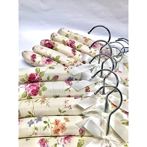 Florence Lilly Pack of 10 Quality Padded Clothes Hangers ~ Several Patterns to choose from .. (Elegance) Cover