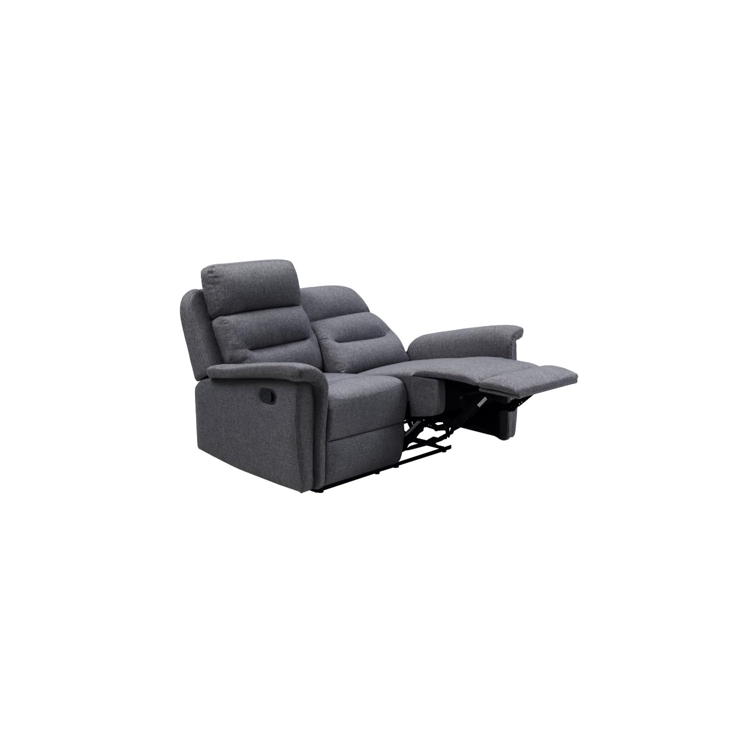 LOUNGITUDE - Canapé de Relaxation Manuel 2 Places en Tissu - Gris foncé