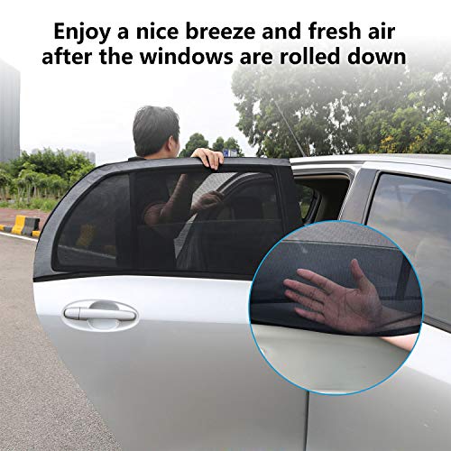 iMounTEK Universal Car Truck SUV Rear Side Window Premium Sun Shade. UV Rays & Glare Protection, See Through Mesh, Keeps Mosquitoes Out, Protects Upholstery/Baby/Adult/Pet & Keeps Vehicle Cool- 2 PACK - Thumbnail 2