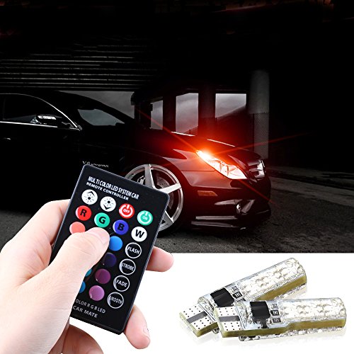 6 pack 194 T10 LED Bulb RGB con Control Remoto miniatura 4