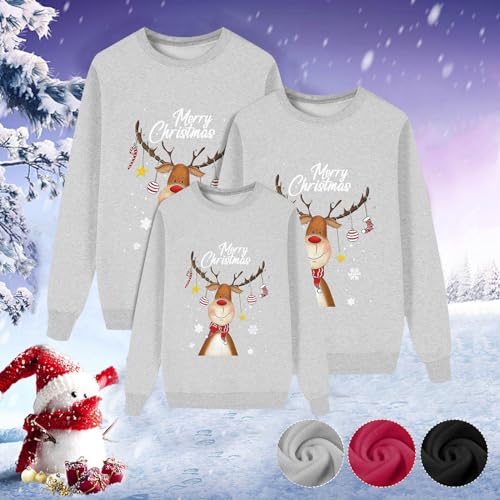 weihnachtspullover partnerlook mit hund, Familien Weihnachtspullover Set Lustig Partnerlook Familie Partner Pärchen Weihnachtsoutfit Sweatshirt Rentier Winterpullover Ugly Christmas Sweater