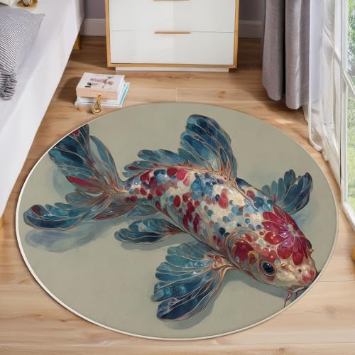 Tapis rond antidérapant beige 100cm super doux et absorbant pour chambre - 4