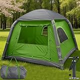 Inflatable Tent with Pump, 2-4 Person Glamping Camping Tents House, Easy Setup Blow Up Family Tents for 4 Seasons Waterproof Inflatable Tent for Camping with Mesh Windows.