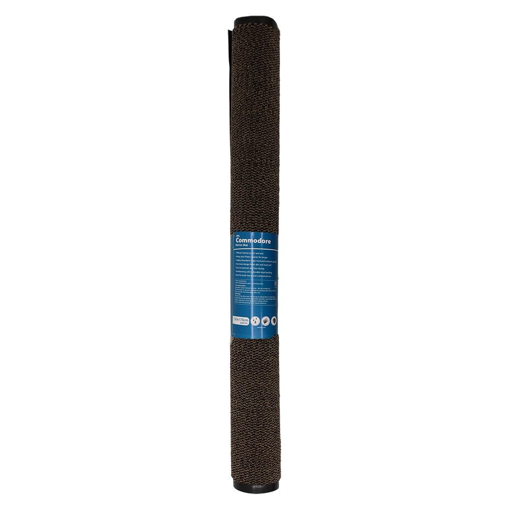 JVL Commodore Doormat - 120x170cm - Heavy Duty - Brown/Black
