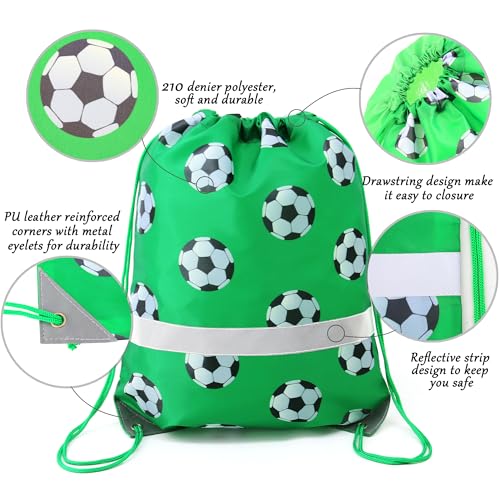 5 Pcs Red Drawstring Backpacks Bulk String Soccer Bags Reflective Cinch Sack Drawstring Bags for Gym Sport3