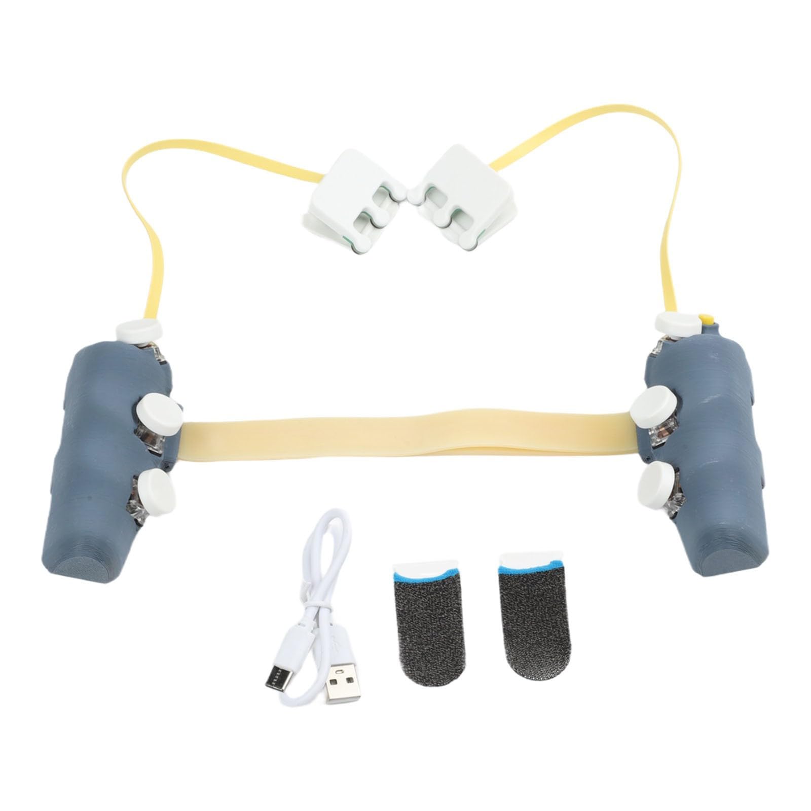 Kivivaka Pulsanti per controller di gioco a sei dita Tablet e iPad, trigger di gioco mobili ABS con controllo a 8/10 dita, per sparatutto nero compatto per PUBG COD