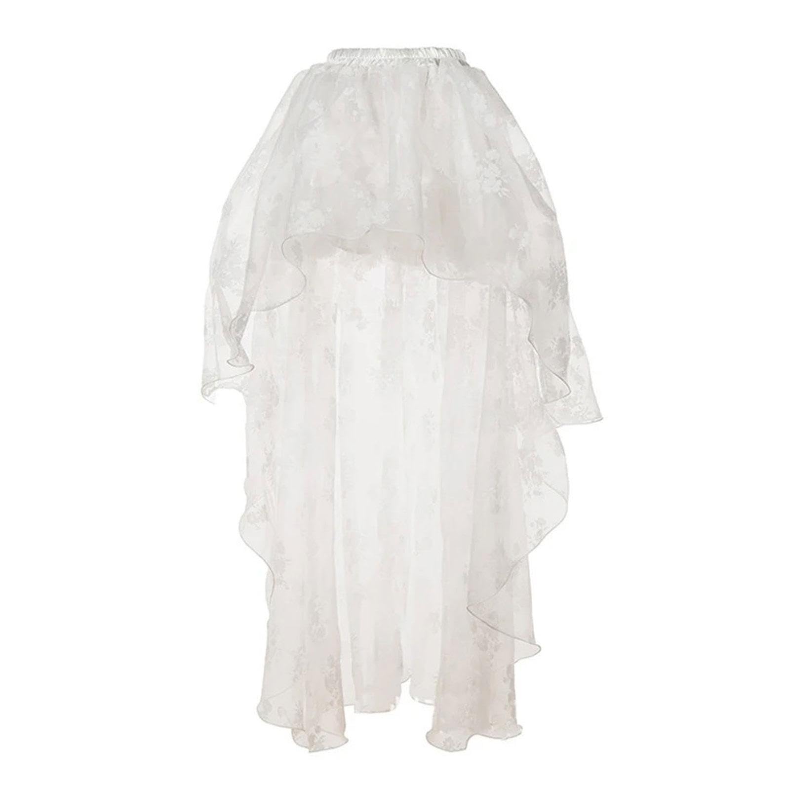 LOVIVER Jupes Tutu Hautes et Basses pour Femmes, Jupe en Tulle en Maille superposée, Jupes à Queue d'aronde à la Mode pour fête, Spectacle sur scène, Cocktail
