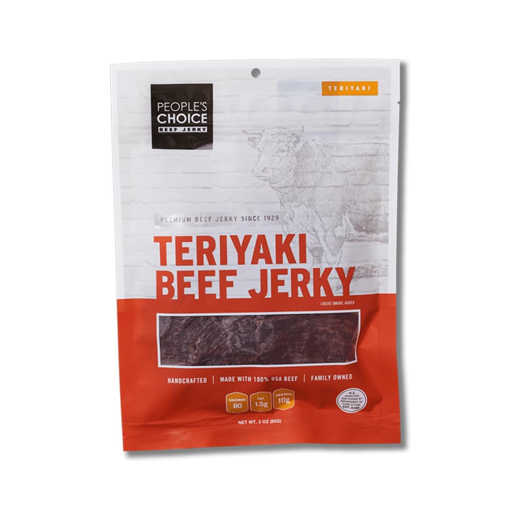 People's Choice Beef Jerky - Classic - Hot & Spicy - Whole Muscle Premium Cuts - Thin Pieces - Low Sodium Low Salt High Protein Meat Snack - 3 Ounce Bag