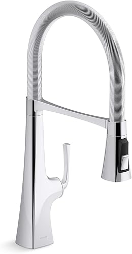 KOHLER K- 22061-TTGRAZE - Grifo de cocina mediano SEMI-PRO, titanio vibrante