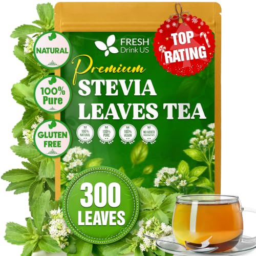 FreshDrinkUS, Premium Stevia Leaf, 300+ Dried Leaf, Pure, Caffeine Free