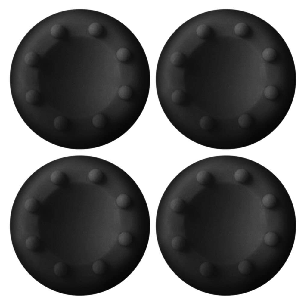 4PCS Thumb Stick Grips Caps Silicone Analog Thumbstick Grips Cover for Xbox One Xbox 360 PS5 PS3 PS4 PS4 Pro Slim Accessories (Black)