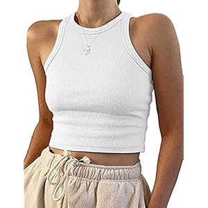 Meladyan-Womens-Round-Neck-Basic-Racerback-Camisole-Rib-Knit-Solid-Sleeveless-Crop-Tank-Tops Meladyan Women's Round Neck Basic Racerback Camisole Rib-Knit Solid Sleeveless Crop Tank Tops