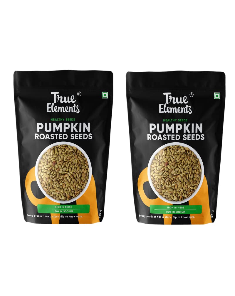 True Elements Roasted Pumpkin Seeds 125g * 2 - Pumpkin Seeds for Eating, Diet Snacks (B07QH16X3N) Amazon Price History, Amazon Price Tracker
