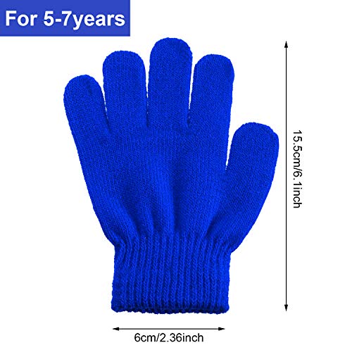 SATINIOR 24 Pairs Winter Magic Knit Gloves Full Finger Knitted Gloves for Kids Boys Girls (Multicolor)2