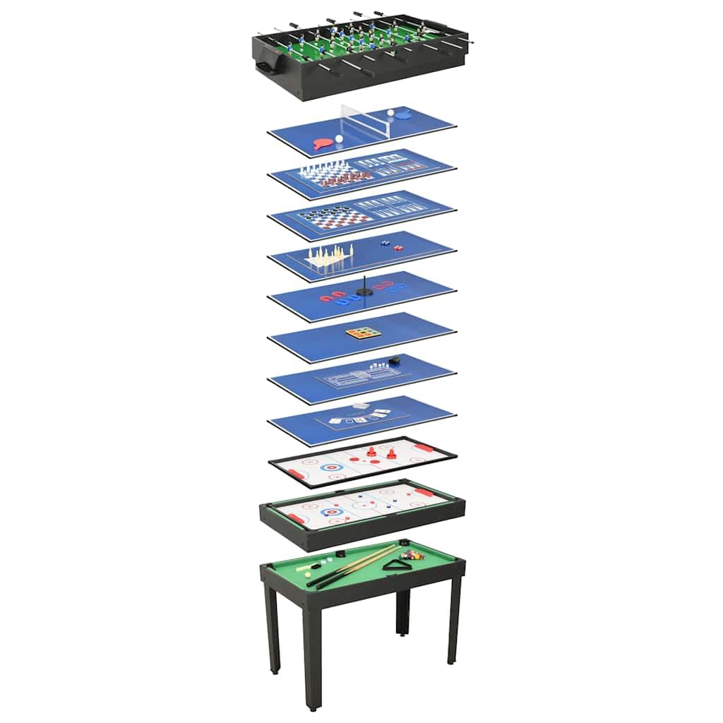 Tavolo multigioco 15 in 1, 121 x 61 x 82 cm, tavolo da gioco per bambini e adulti, biliardo, ping pong, airhockey, tavolo da gioco pieghevole per la sala giochi