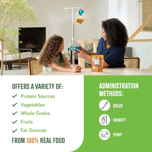 Image of Real Food Blends Chicken, Carrots & Brown Rice - Pureed Food Meals for Tube Feeding with Protein, Vegetables & Fruits - 340 Calories for Lunch & Dinner - 9.4 oz (Pack of 12)